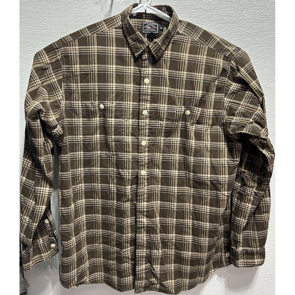 Ralph Lauren RLX Long Sleeve Button Down Shirt Brown Men's‎ Size XL